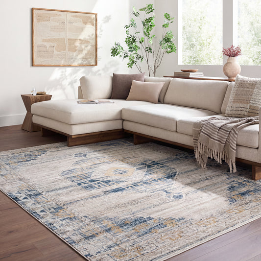 Fifth Avenue Vintage Blue and Grey Rug