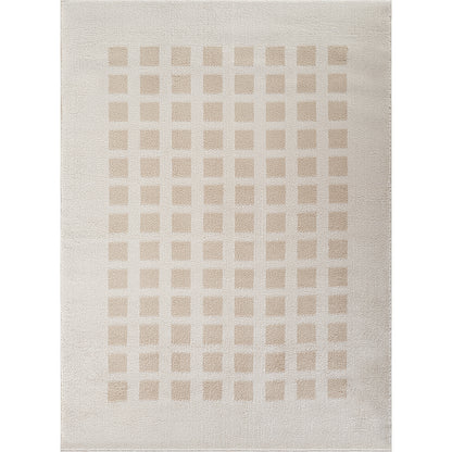 Fossay Cream and Beige  Washable Modern Shaggy Rug