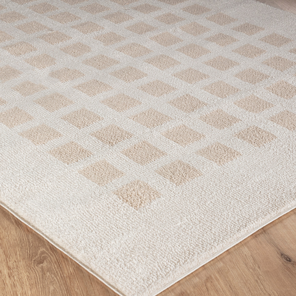 Fossay Cream and Beige  Washable Modern Shaggy Rug