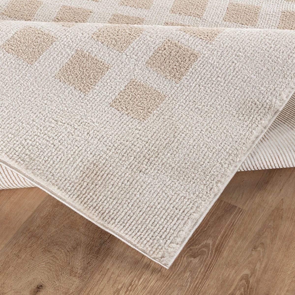 Fossay Cream and Beige  Washable Modern Shaggy Rug
