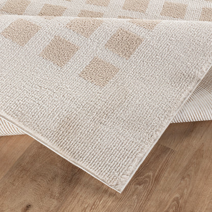 Fossay Cream and Beige  Washable Modern Shaggy Rug