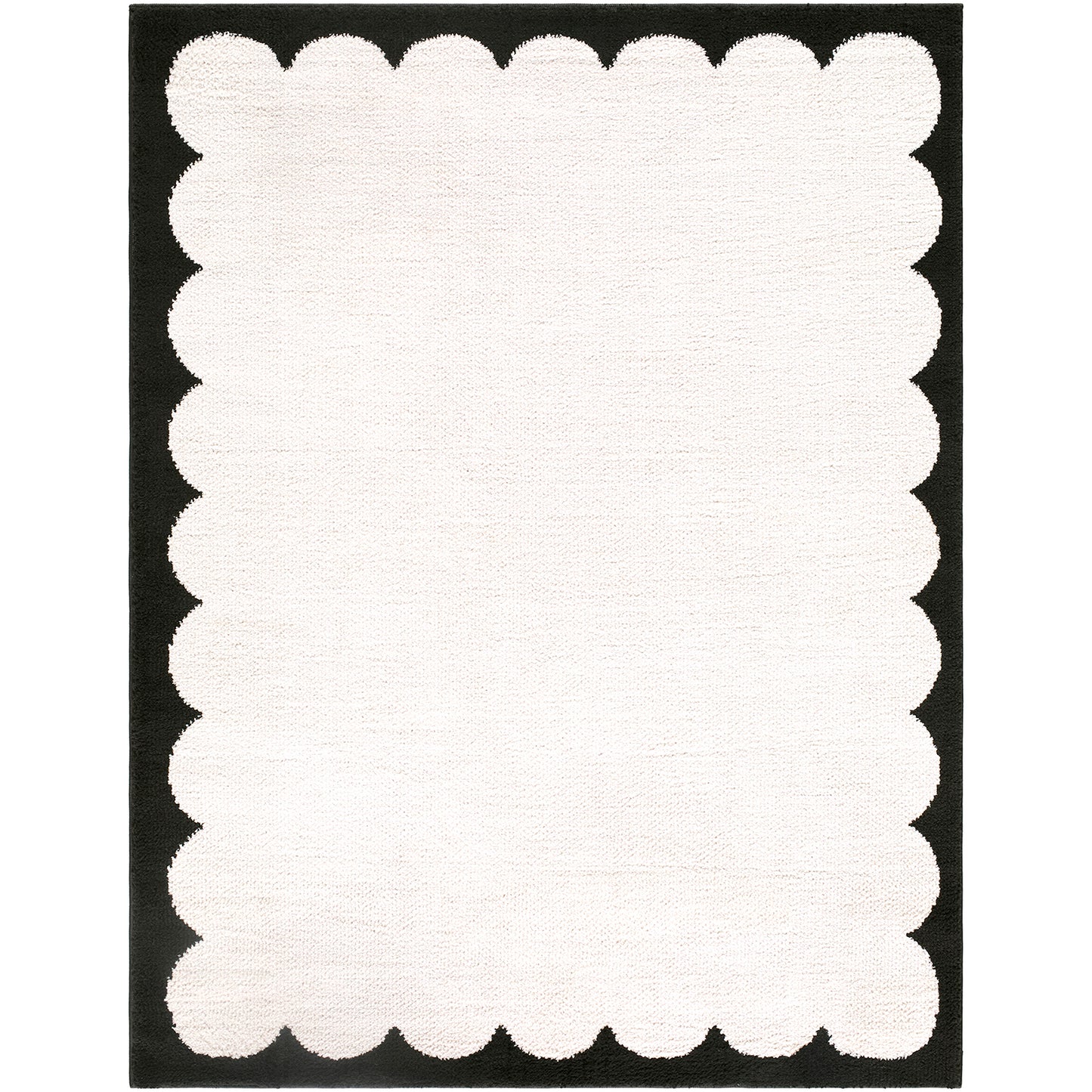 Fossay Cream and Black and Washable Modern Shaggy Rug