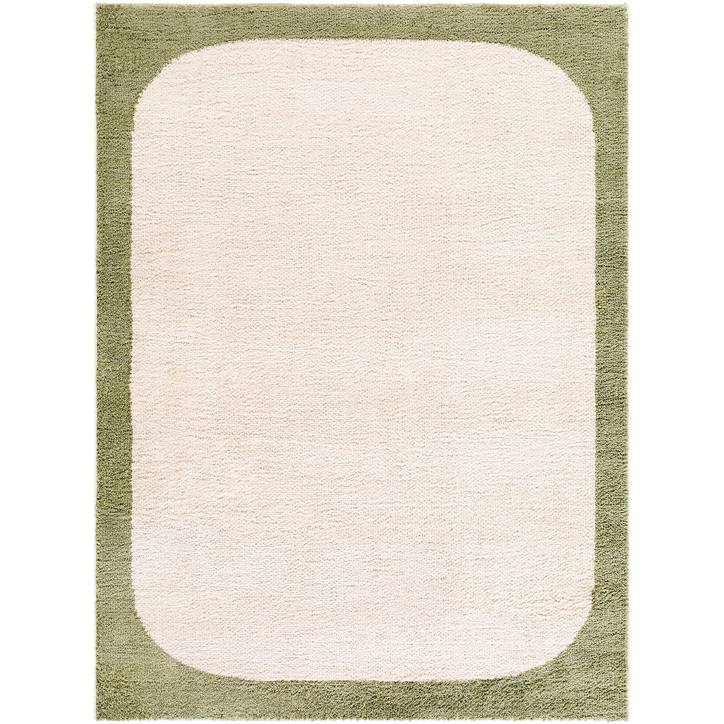 Fossay Cream and Black and Washable Modern Shaggy Rug