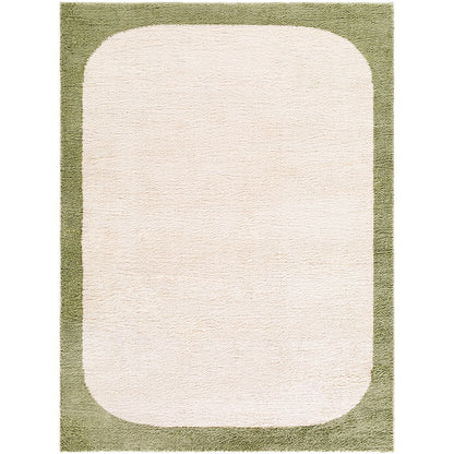 Fossay Cream and Black and Washable Modern Shaggy Rug