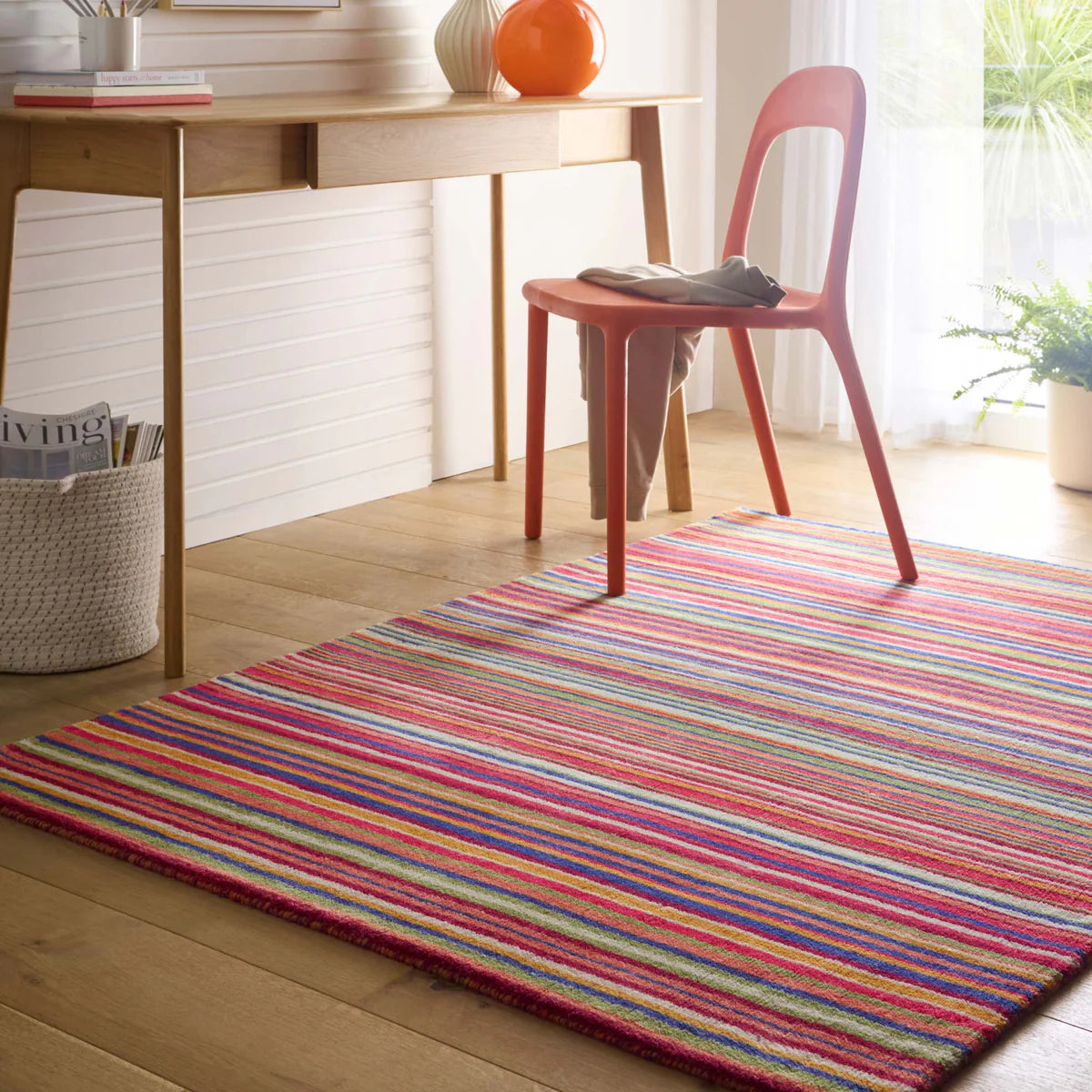 Origin Fine Stripes Multicoloured Wool Rug