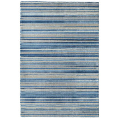 Origins Fine Stripes Blue / Beige Wool Rug