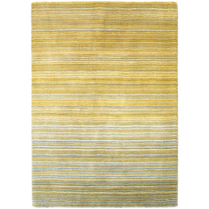 Origins Fine Stripes Ochre Yellow / Beige Wool Rug