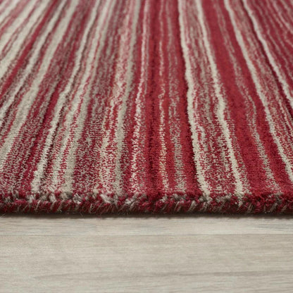 Origins Fine Stripes Red Wool Rug