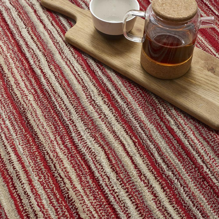 Origins Fine Stripes Red Wool Rug