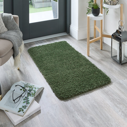My Rug Forest Green Medium Shaggy Machine Washable Rug 140cm x 200cm