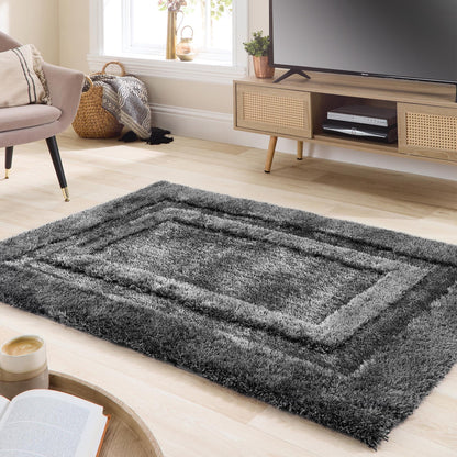 Origins Frame Large Charcoal Grey Rug