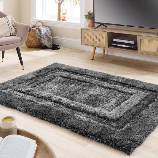 Origins Frame Large Charcoal Grey Rug