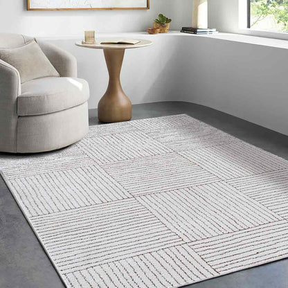 Architect II by Galey Alix Cream Modern Graphic High Pile Rug