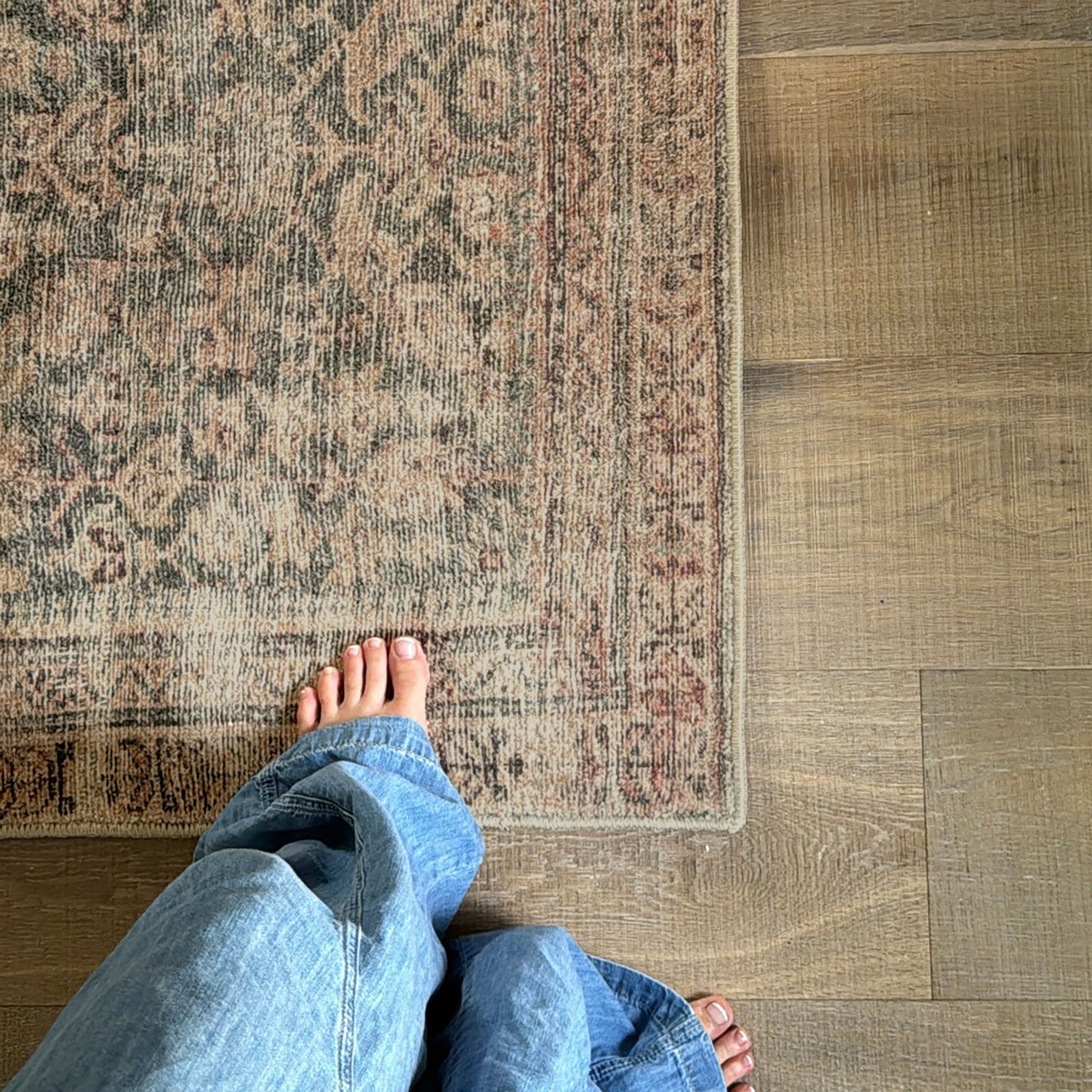 Collins Avenue by Galey Alix Green Vintage Boho Rug