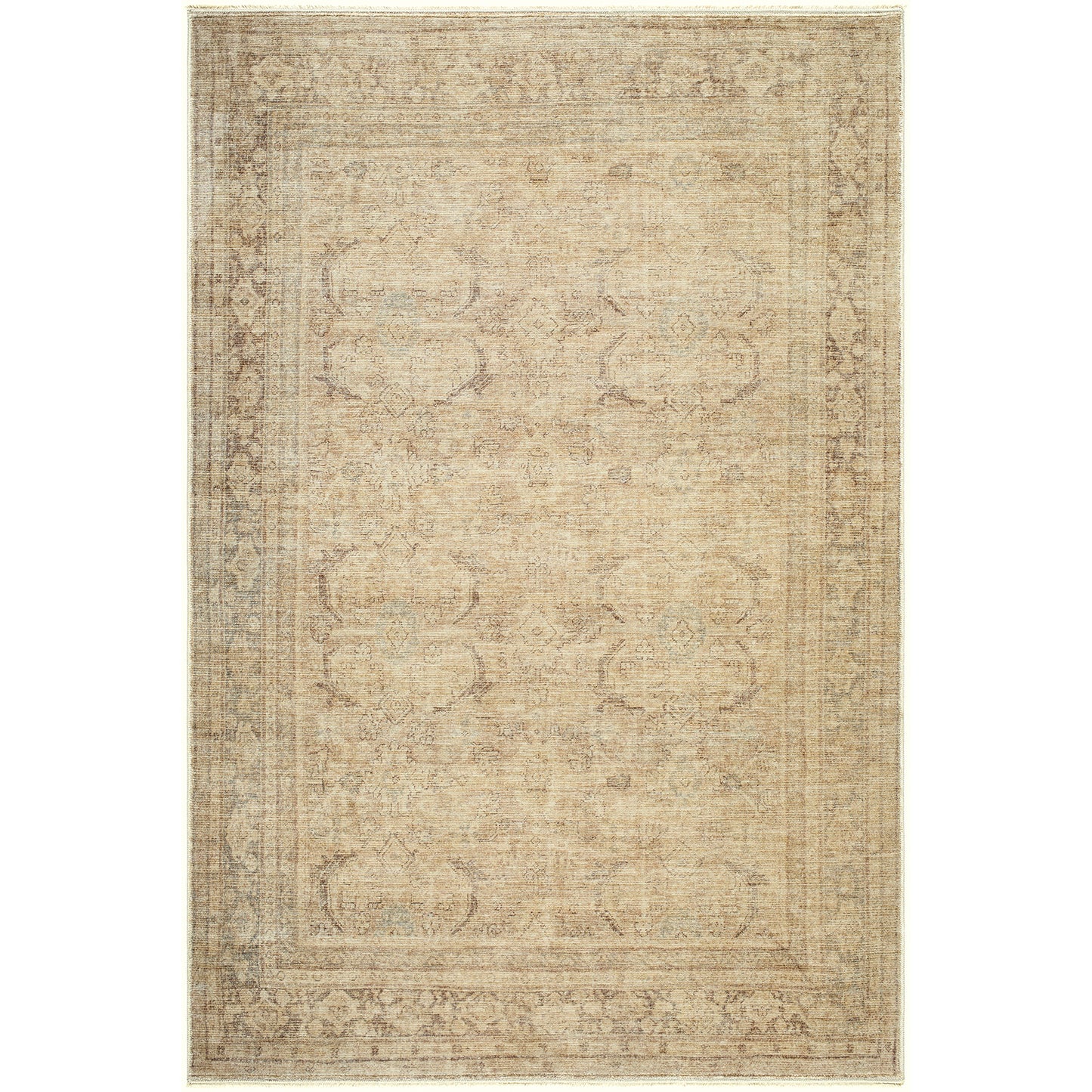 Fetscher by Galey Alix Tan Vintage Boho Fringe Rug