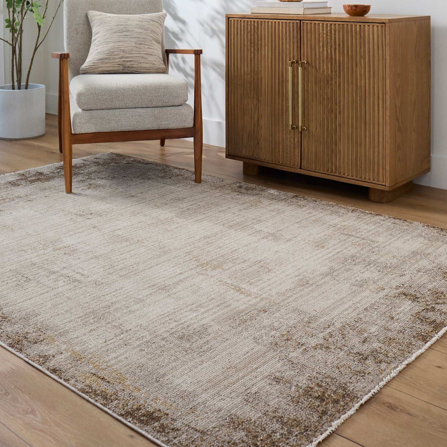 Myrtle Avenue IV by Galey Alix Modern Brown Marble Rug