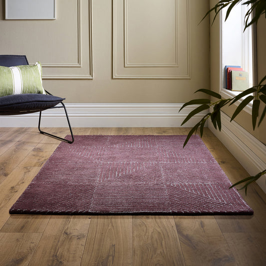 Origins Berry Geometric Wool Rug