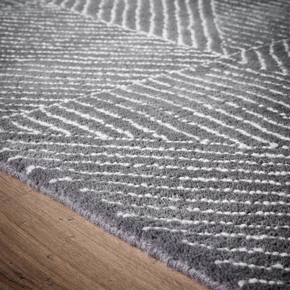 Origins Charcoal Geometric Wool Rug
