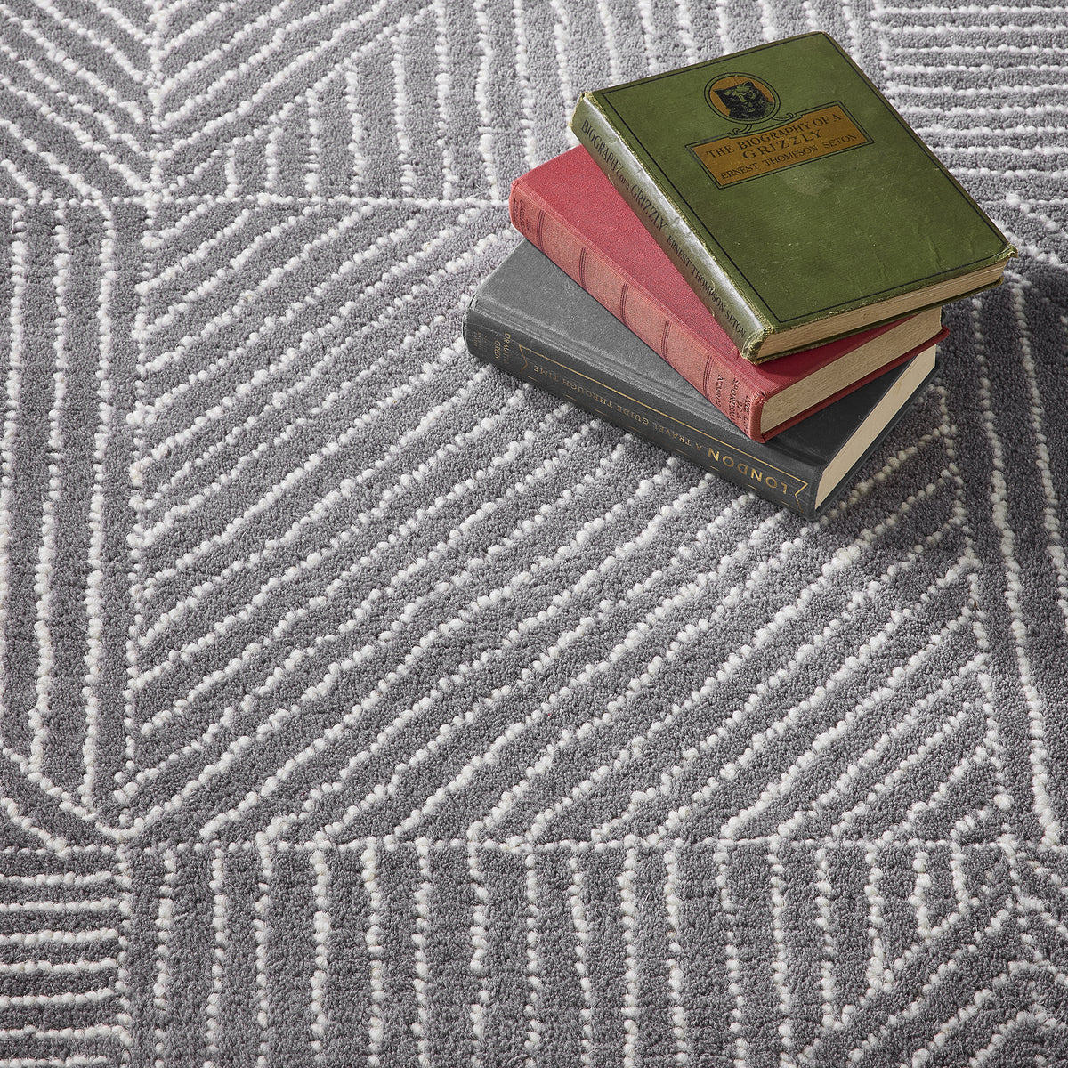 Origins Charcoal Geometric Wool Rug
