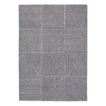 Origins Charcoal Geometric Wool Rug