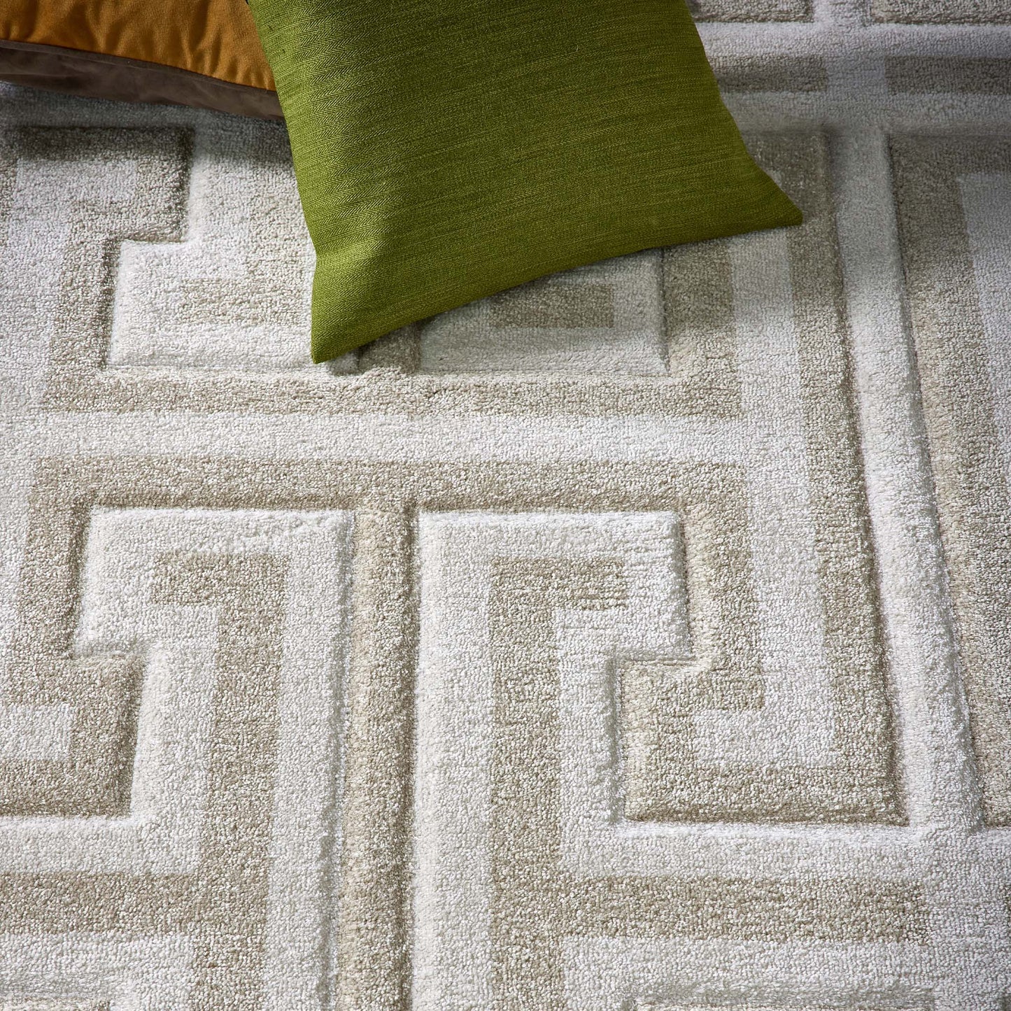 Origins Greek Key Cream Beige Geometric Rug