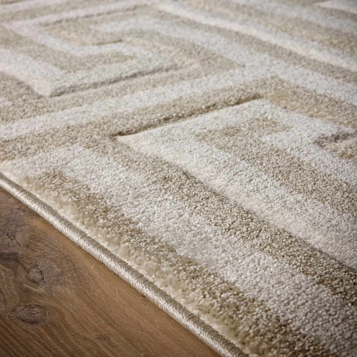 Origins Greek Key Cream Beige Geometric Rug