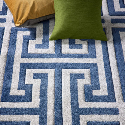 Origins Greek Key Blue Grey Geometric Rug
