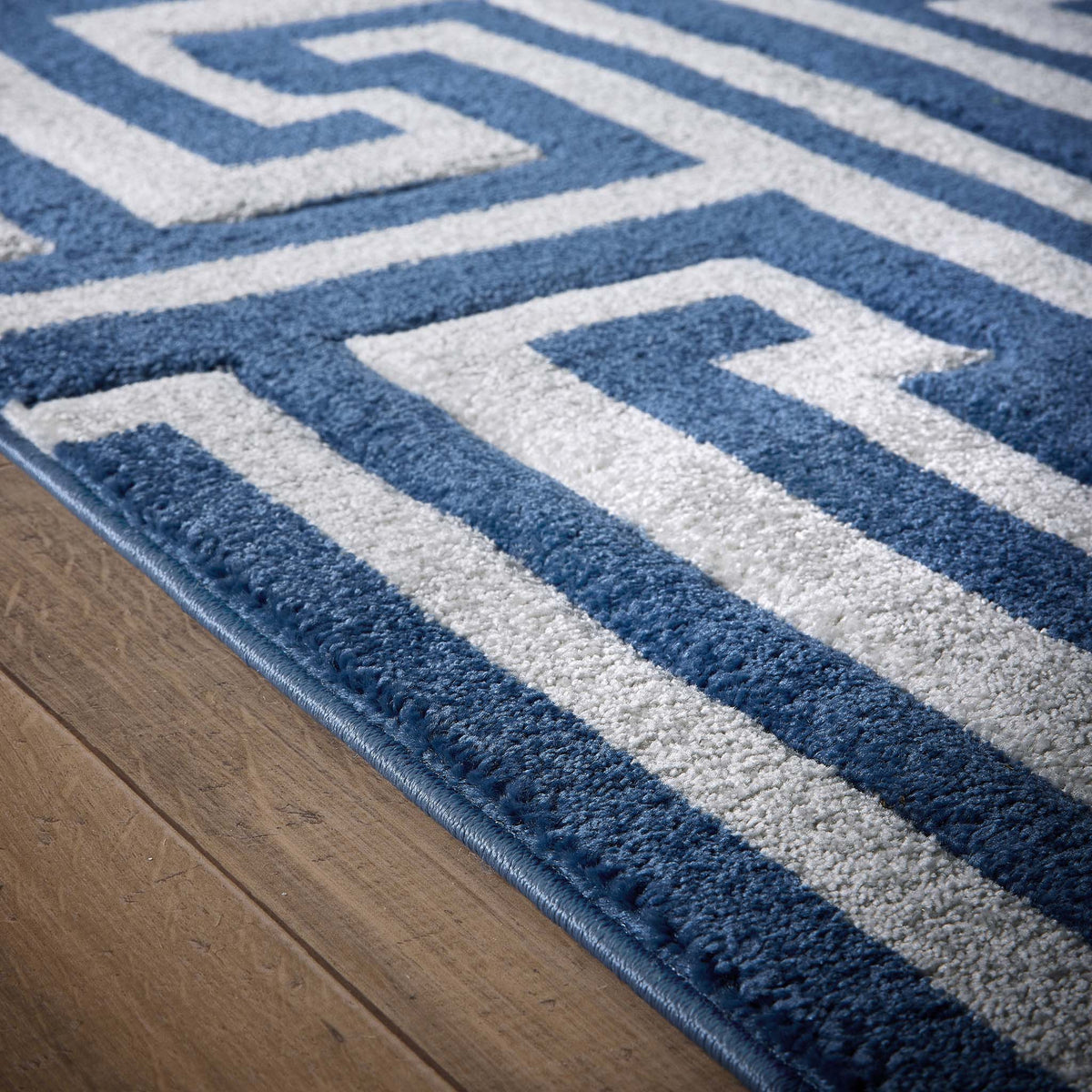 Origins Greek Key Blue Grey Geometric Rug