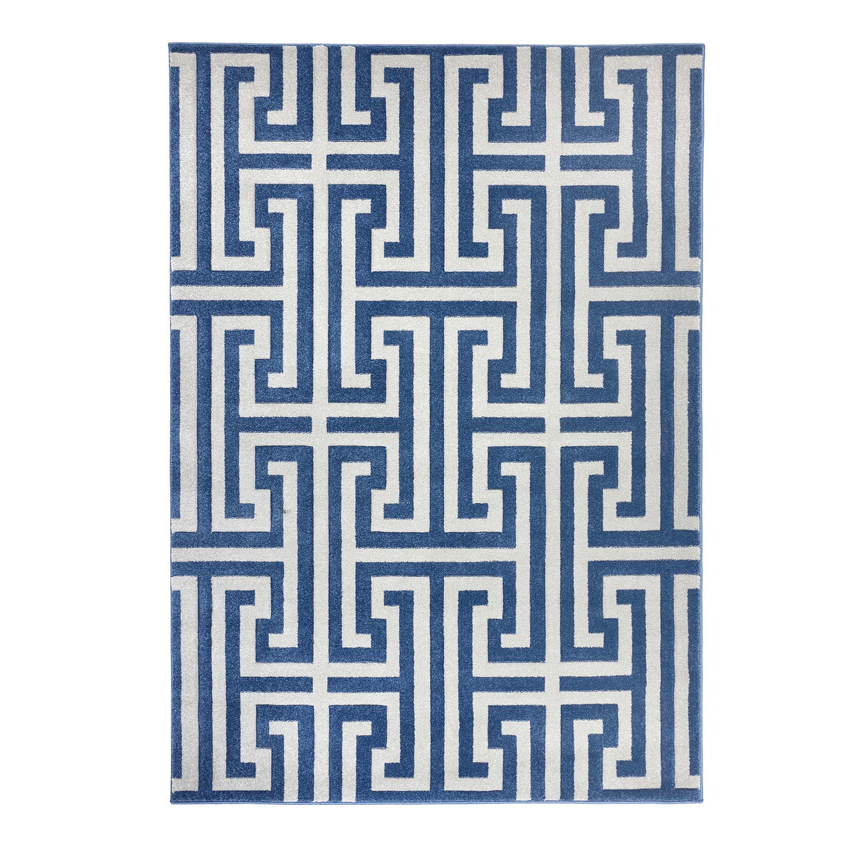 Origins Greek Key Blue Grey Geometric Rug