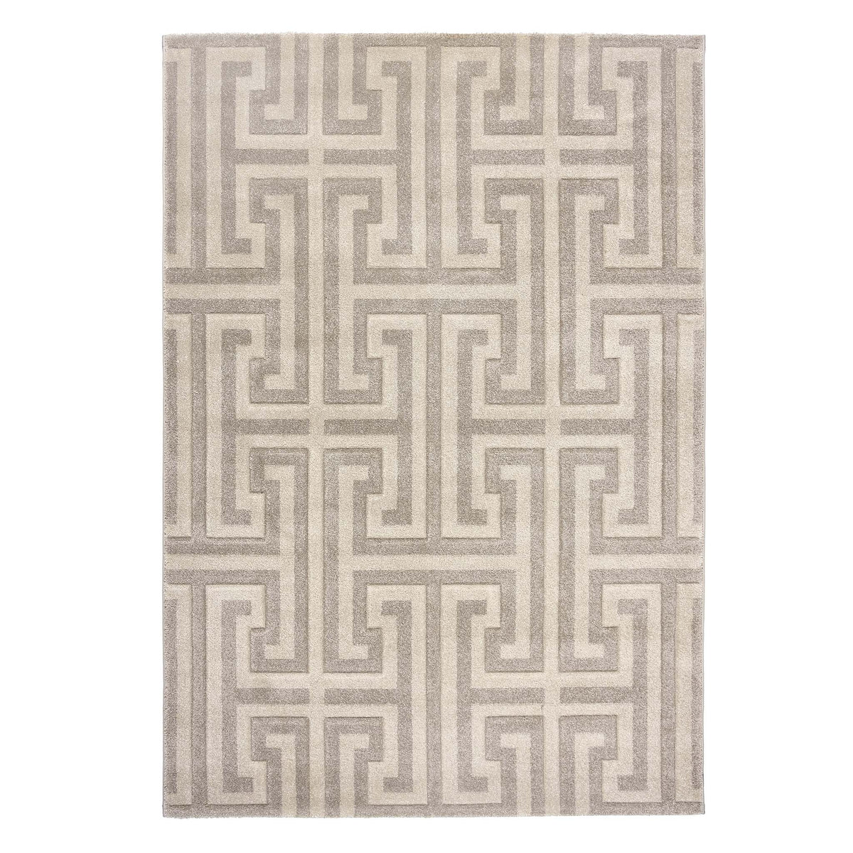 Origins Greek Key Taupe Grey Beige Geometric Rug