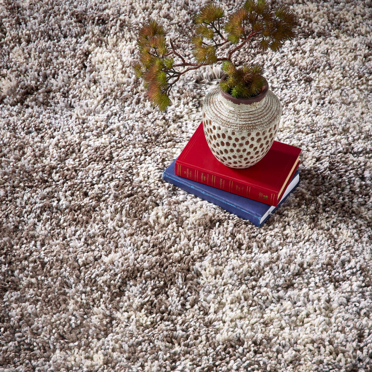 Origins Hadley Beige Grey Shaggy Pile Rug