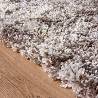 Origins Hadley Beige Grey Shaggy Pile Rug