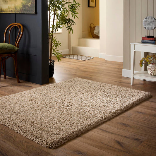 Origins Hadley Beige Shaggy Pile Rug