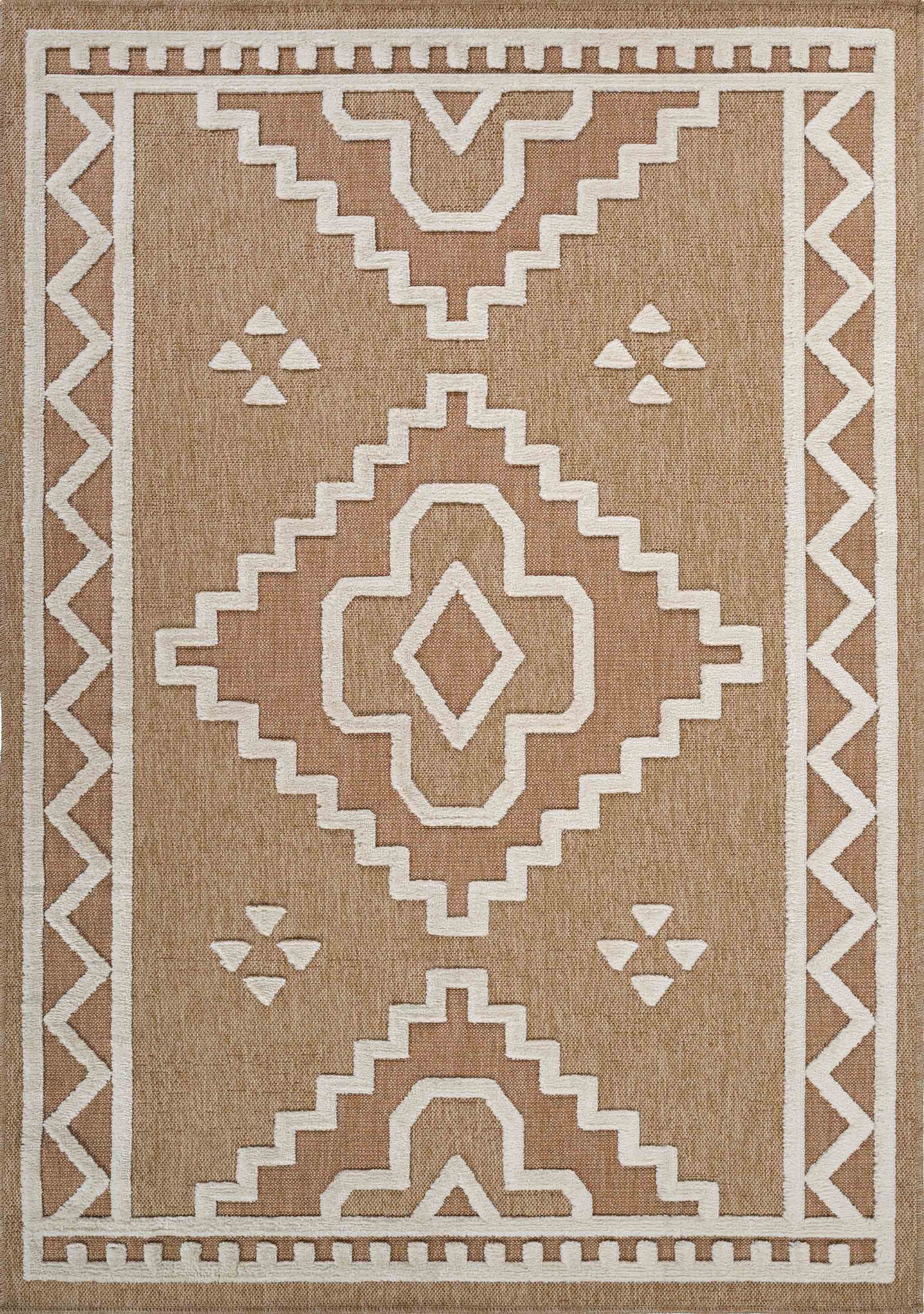 Harper Diamond Brown Cream Rug