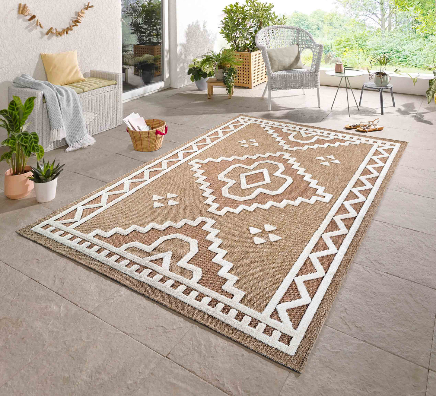 Harper Diamond Brown Cream Rug