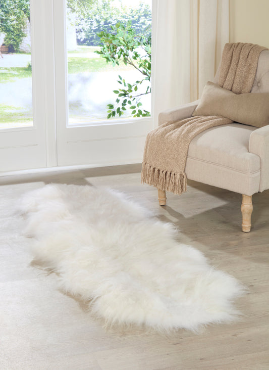 Double Ivory White Icelandic Sheepskin Rug