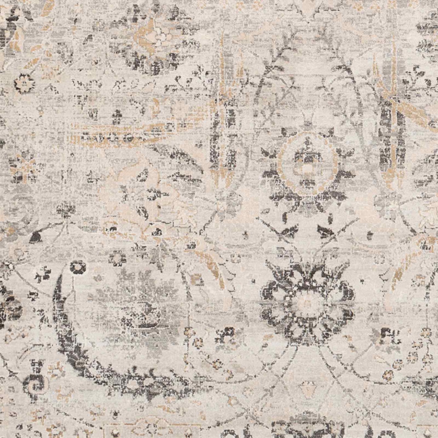 Indigo Cream Vintage Traditional Floral Boho Rug