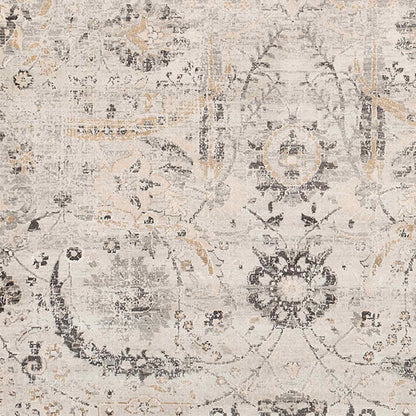 Indigo Cream Vintage Traditional Floral Boho Rug