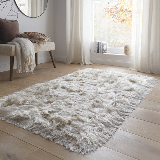 Origins Glamour Deluxe Ivory White Soft Pile Rug