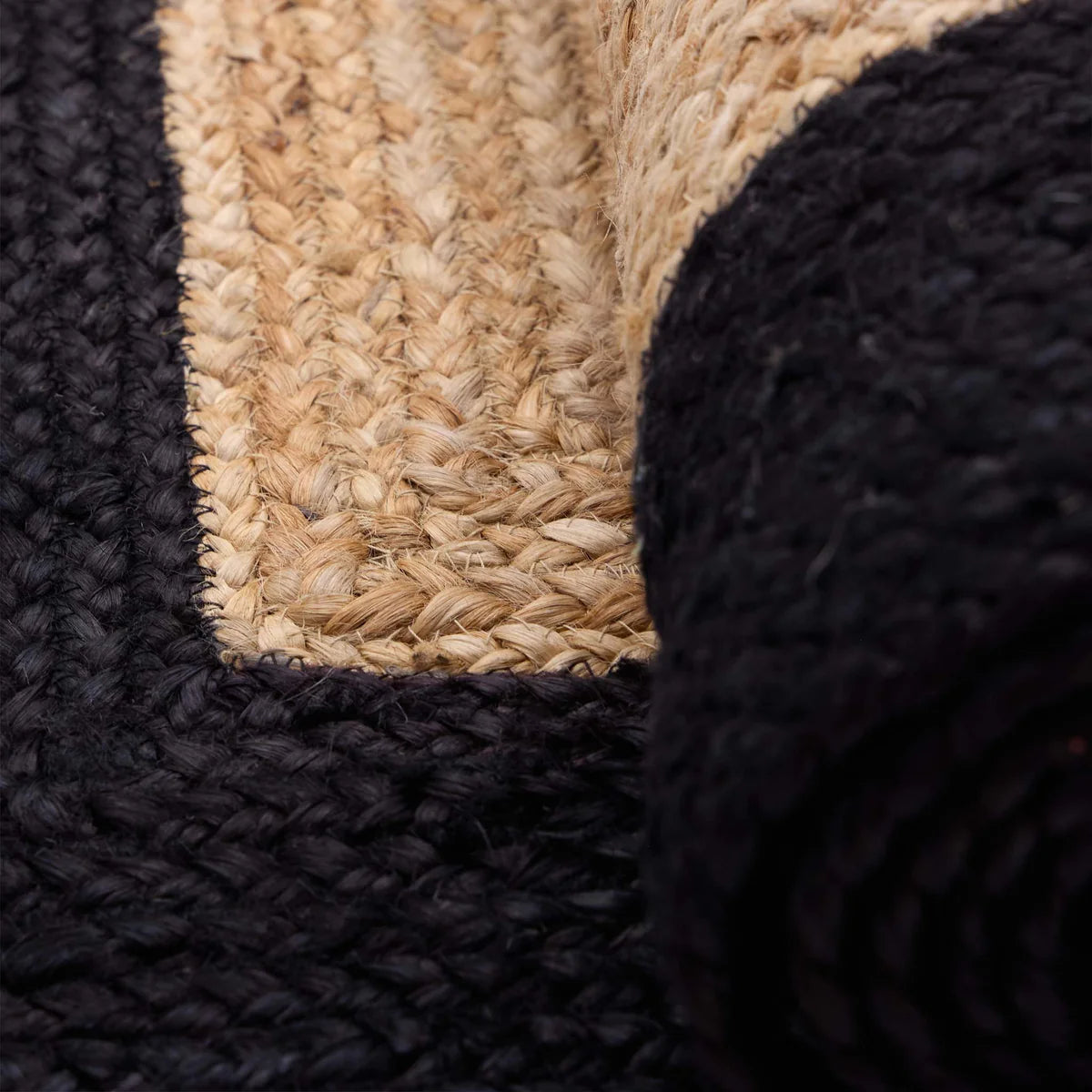 Origin Large Jute Border Black Classic Rug 160cm x 230cm