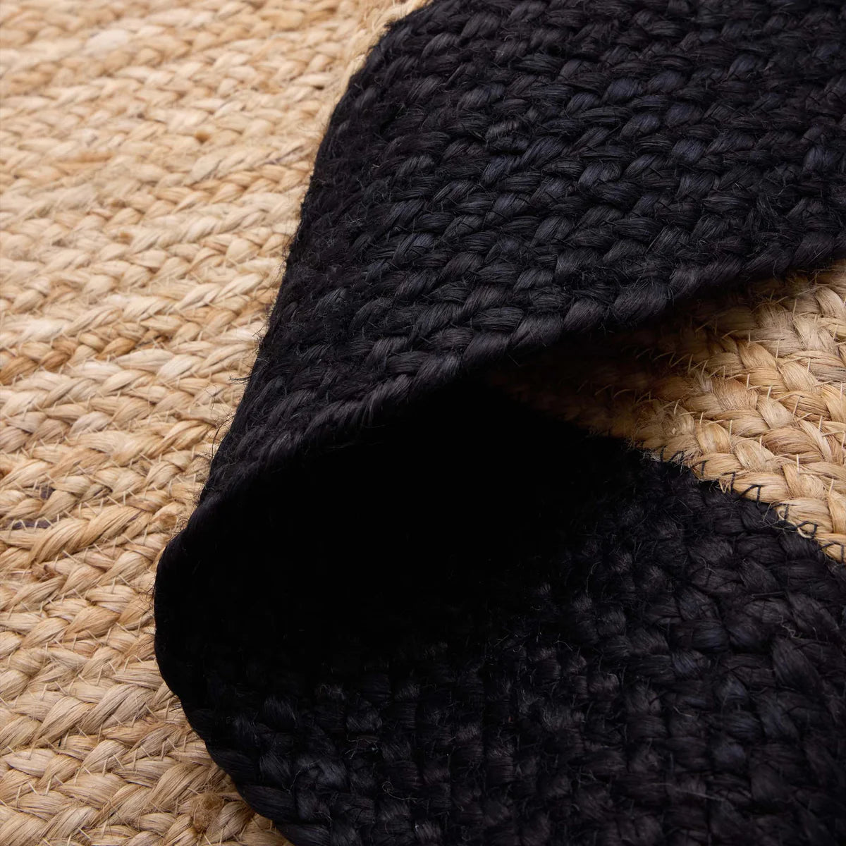 Origin Large Jute Border Black Classic Rug 160cm x 230cm