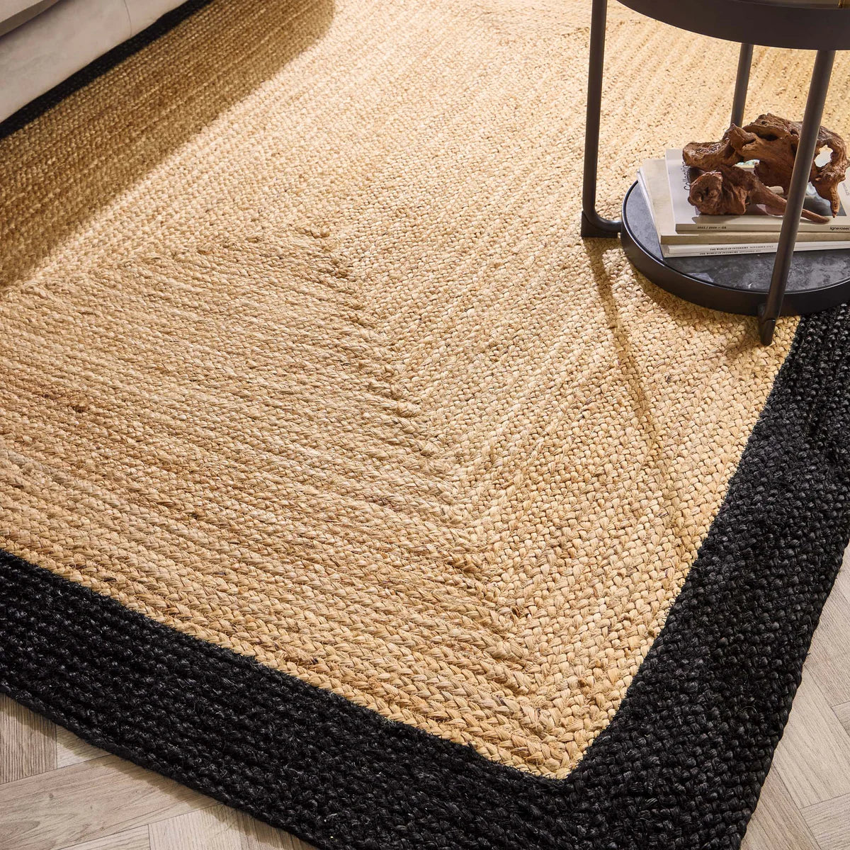 Origin Large Jute Border Black Classic Rug 160cm x 230cm