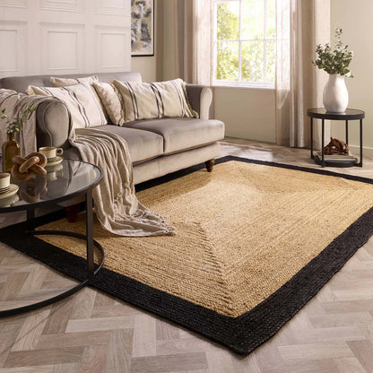 Origin Large Jute Border Black Classic Rug 160cm x 230cm