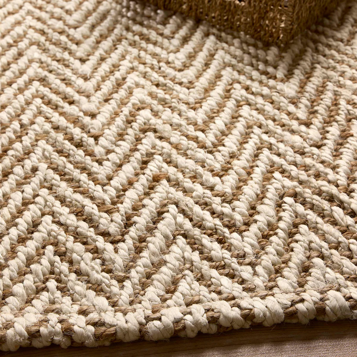 Origin Large Jute Herringbone Geometric Rug