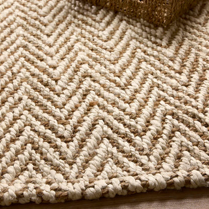 Origin Large Jute Herringbone Geometric Rug