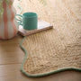 Origin Large Jute Green Scalloped Edge Rug 160cm x 230cm