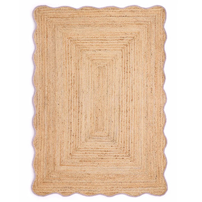 Origin Large Jute Lilac Scalloped Edge Rug 160cm x 230cm