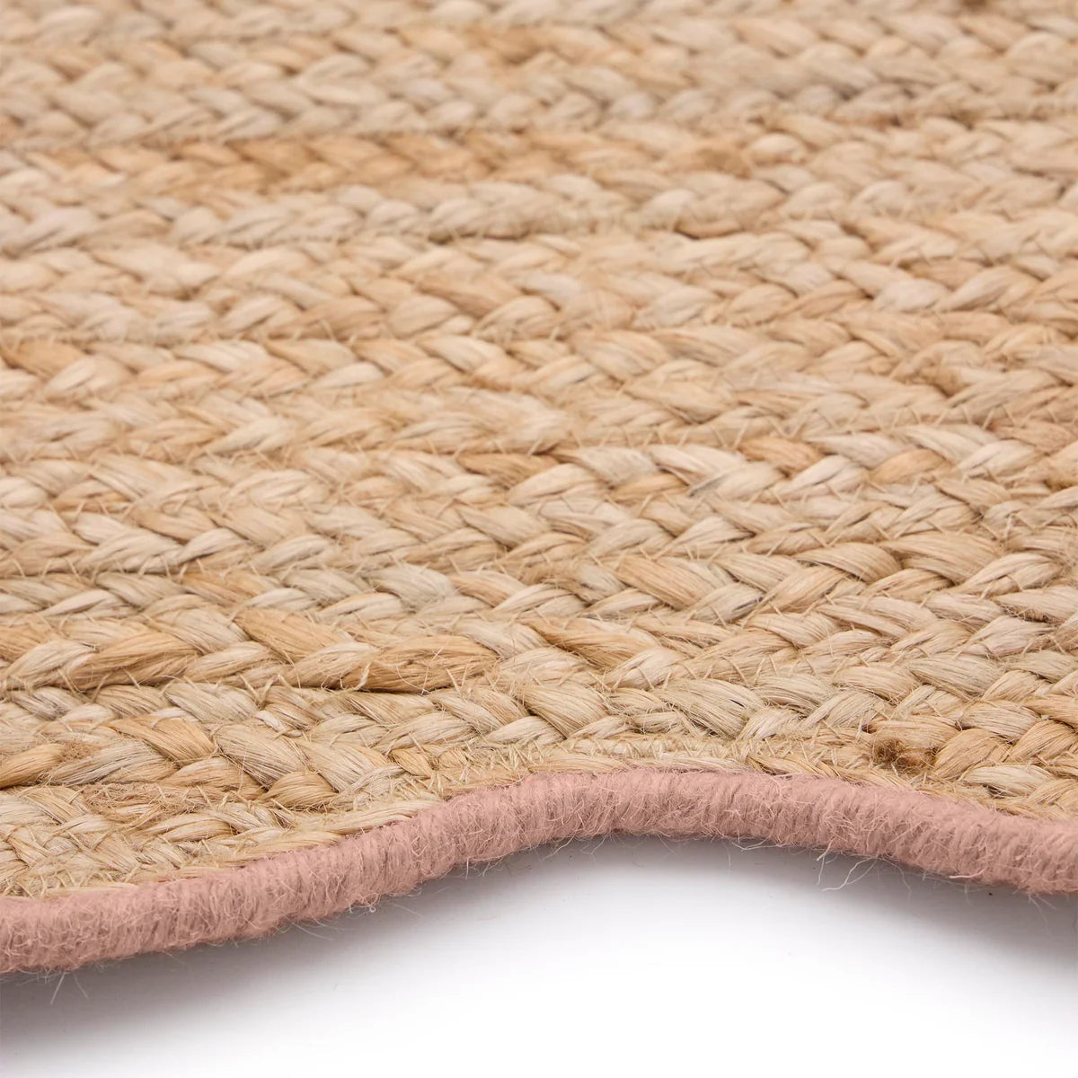 Origin Large Jute Peach Scalloped Edge Rug 160cm x 230cm