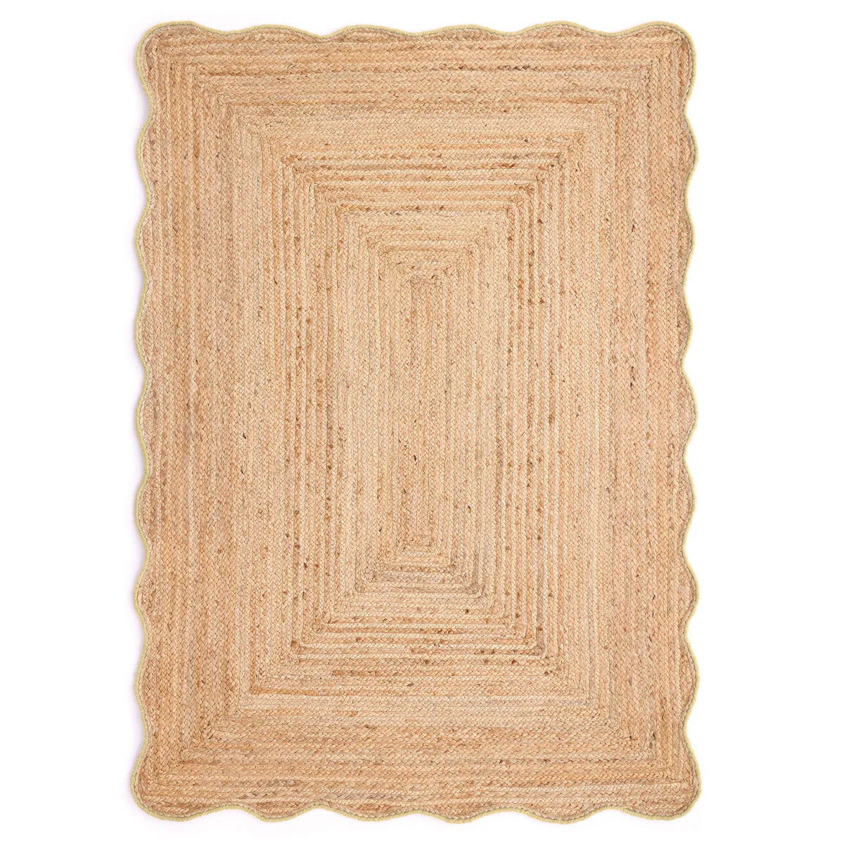 Origin Large Jute Yellow Scalloped Edge Rug 160cm x 230cm