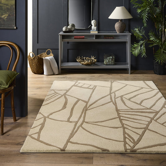 Origins Kintsugi Cream Abstract Wool Rug